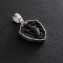 Серебряный кулон Св. Георгий Подебедоносец с эбеновым деревом 974 Оникс
