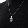 Серебряный кулон Св. Георгий Подебедоносец с эбеновым деревом 974 Оникс
