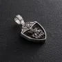 Серебряный кулон Св. Георгий Подебедоносец с эбеновым деревом 974 Оникс