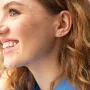 Золотые серьги - пусеты Сердечки с бриллиантами сб0463ca Оникс