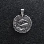 Серебряный кулон Знак зодиака Рыбы 133221риби Оникс