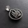 Серебряный кулон Волк с эбеновым деревом 946 Оникс