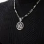 Серебряный кулон Волк с эбеновым деревом 946 Оникс