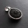 Серебряный кулон Волк с эбеновым деревом 946 Оникс
