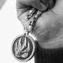 Серебряный кулон Волк с эбеновым деревом 946 Оникс