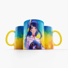 Чашка Геншин Імпакт Райден Синьо-Жовта - Genshin Impact (17800) Fan Girl 330