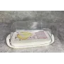 Масленка пластиковая Алеана 17,1*9*6,6 см прозрачный/белая роза 167009