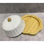 Тарелка бамбуковая с фарфоровой крышкой для пироженных, сыра, масла Bona Di 289-392