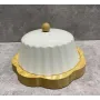 Тарелка бамбуковая с фарфоровой крышкой для пироженных, сыра, масла Bona Di 289-392