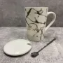 Чашка с крышкой керамическая с ложкой 