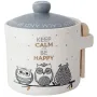 Банка-медовница  керамическаяS&T Be Happy Совушки 420 мл Белый (DP63084)