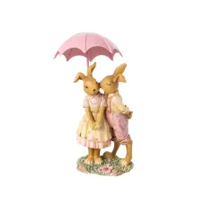 Статуетка Lefard Lapins Поцілунок кохання Pink 19.5 см Жовтий (AL186506)
