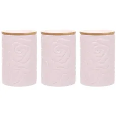 Банки Lefard Porcelain Rose Pink 3 шт 500 мл Розовый (AL186529) Банки Lefard Porcelain Rose Pink 3 шт 500 мл Розовый (AL186529)