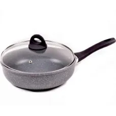 Сковорода с крышкой Benson 24 см Серо-черный BN-494