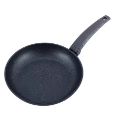 Сковорода з антипригарним покриттям Kamille Black marble 24 см Чорний KM-4122 Сковорода з антипригарним покриттям Kamille Black marble 24 см Чорний KM-4122
