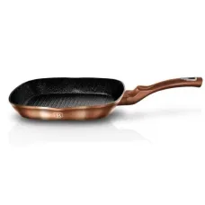 Сковорода гриль Berlinger Haus Metallic Line Rose Gold Edition 28 см Чорно-коричневий BH-1889N