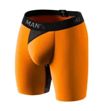 Мужские анатомические боксеры из хлопка Anatomic Long 2.0 Light Black Series оранжевый MAN's SET M