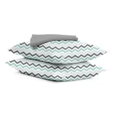 Набір наволочки і простирадло 3 шт ZIGZAG MINT GREY COSAS м'ятний сірий