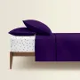 Двоспальна постіль з простирадлом на гумці INK CS2 COSAS Фіолетовий 180х220 см
