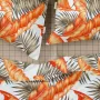 Полуторна постіль з простирадлом на гумці Orange Palms CS2 COSAS помаранчевий 160х220 см