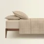 Двоспальна постіль з простирадлом на гумці BEIGE GEOMETRY CS10 COSAS Бежевий 180х220 см