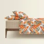 Евро постель с простыней на резинке ORANGE PALMS CS2 COSAS оранжевый 200х220 см