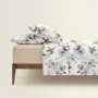 Двуспальная постель с простыней на резинке EXOTIC FLOWERS CS3 COSAS Бежевый 180х220 см