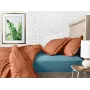 Євро постіль з простирадлом на гумці AMBER CS6 COSAS Теракотовий 200х220 см