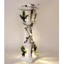 Декоративний ліхтар Зимній будиночок 60см дерев’яний білий з LED-підсвіткою BonaDi DP43189