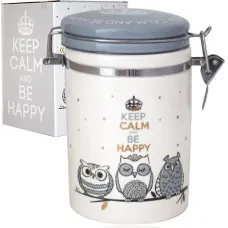 Банка керамічна Be Happy Совушки 1.2л кришка з клямкою DP63081 S&T