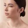 Серьги - пусеты Полусфера в красном золоте (0.7 см) с01570 Оникс