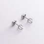 Серебряные серьги - пусеты Клевер с малахитом mini 123293 Оникс