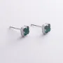 Серебряные серьги - пусеты Клевер с малахитом mini 123293 Оникс