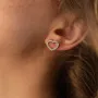 Золотые серьги - пусеты Сердечки с фианитами с08281 Оникс
