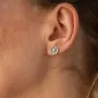 Серьги - пусеты Подсолнухи в белом золоте с08308 Оникс