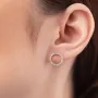 Серьги - пусеты Круговорот с фианитами 1.2 см (желтое золото) с08399 Оникс