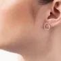 Серьги - пусеты Круговорот с фианитами 1.2 см (желтое золото) с08399 Оникс
