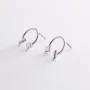Серьги - пусеты Дарси в белом золоте с08317 Оникс