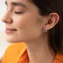 Серьги - пусеты Круговорот с фианитами 1.2 см (белое золото) с08280 Оникс