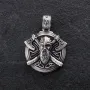 Серебряный кулон Викинг с топорами 266 Оникс