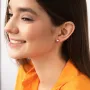 Серьги - пусеты Сердечки в белом золоте с08298 Оникс