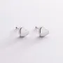 Серьги - пусеты Сердечки в белом золоте с08298 Оникс