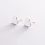 Серьги - пусеты Сердечки в белом золоте с08297 Оникс