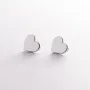 Серьги - пусеты Сердечки в белом золоте с08297 Оникс