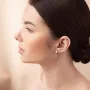 Серьги - кольца в белом золоте с08361 Оникс