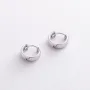 Серьги - кольца в белом золоте с08361 Оникс