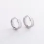 Серьги - кольца в белом золоте с08361 Оникс