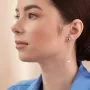 Серьги - пусеты Жемчужина на цепочке в красном золоте с08315 Оникс