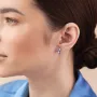 Золотые серьги - пусеты с фианитами и голубыми топазами с08303 Оникс
