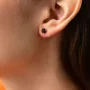 Серьги - пусеты с черными фианитами (желтое золото) с08299 Оникс